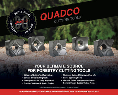 Counter map with branding and information on Quadco Cutting Tools