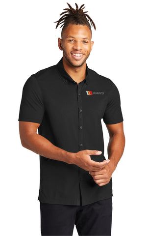 Mercer & Mettle Stretch Pique Full Button Polo